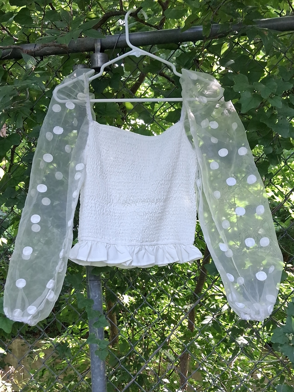 Sheer Polka Dot Tube Top